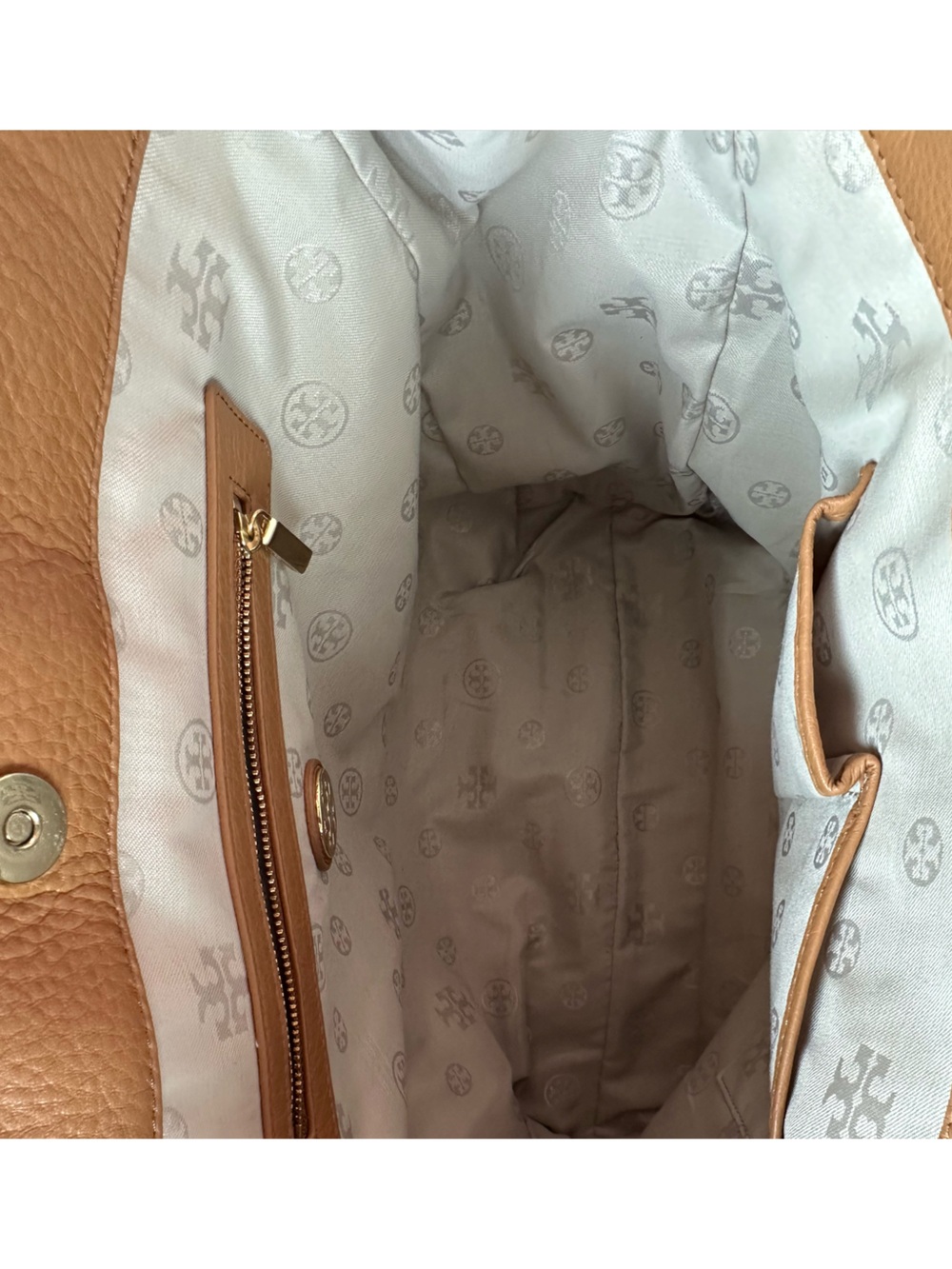 Tory Burch Light neutral and tan double T Logo straw Tote with leather - Picture 15 of 15